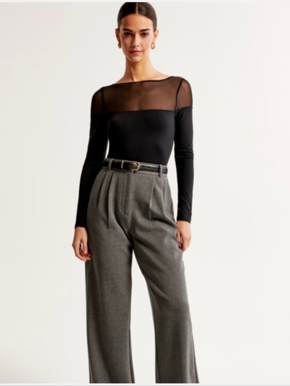 Abercrombie & Fitch Mesh Bodysuit Women's XS Long Sleeve